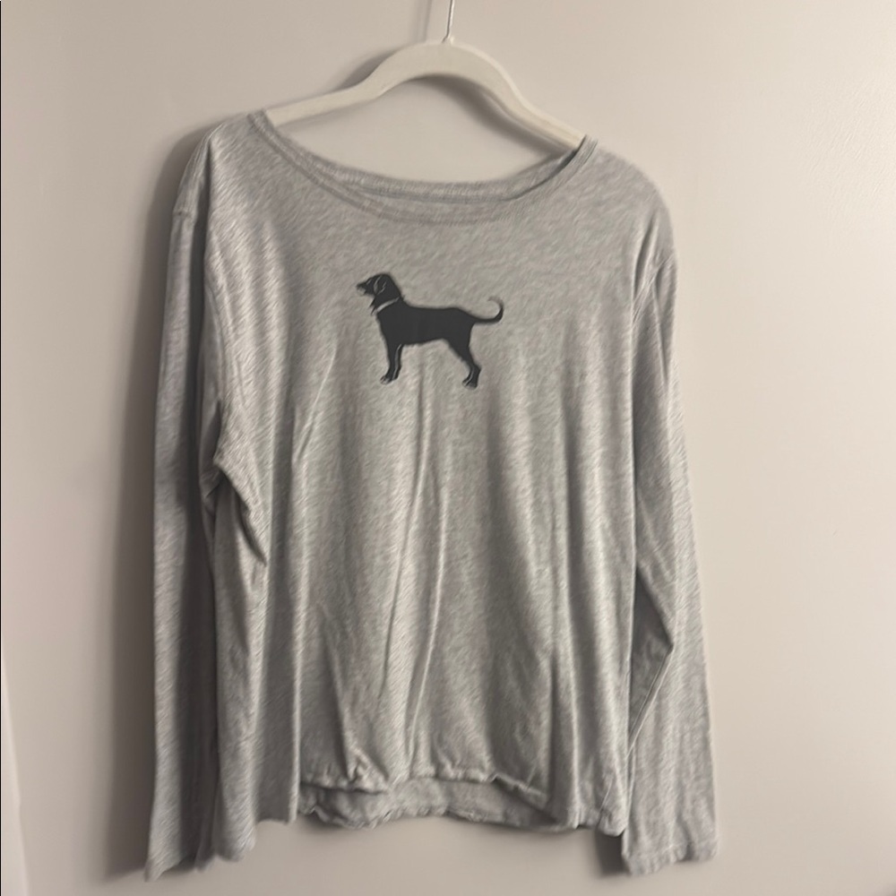 The Black Dog Gray and Black Dog Silhouette long sleeve tee